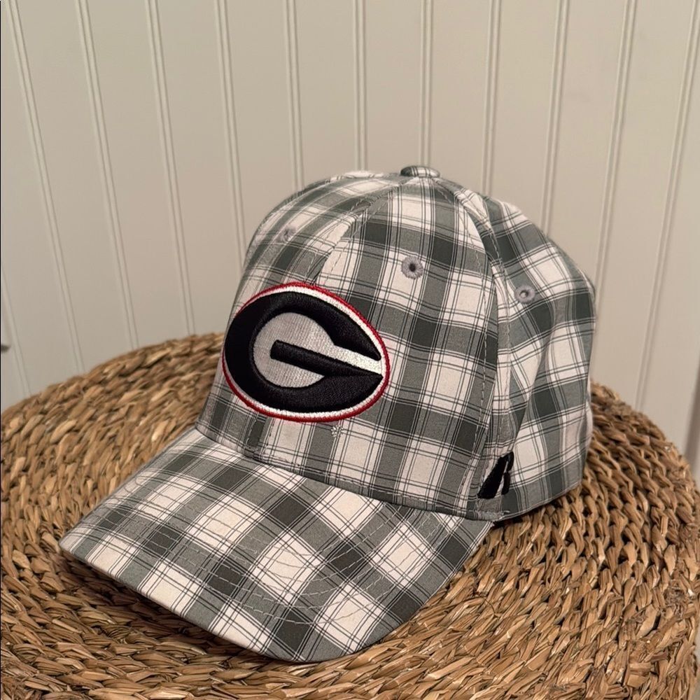 Russell UGA Gray Plaid Cap with Logo - NWOT